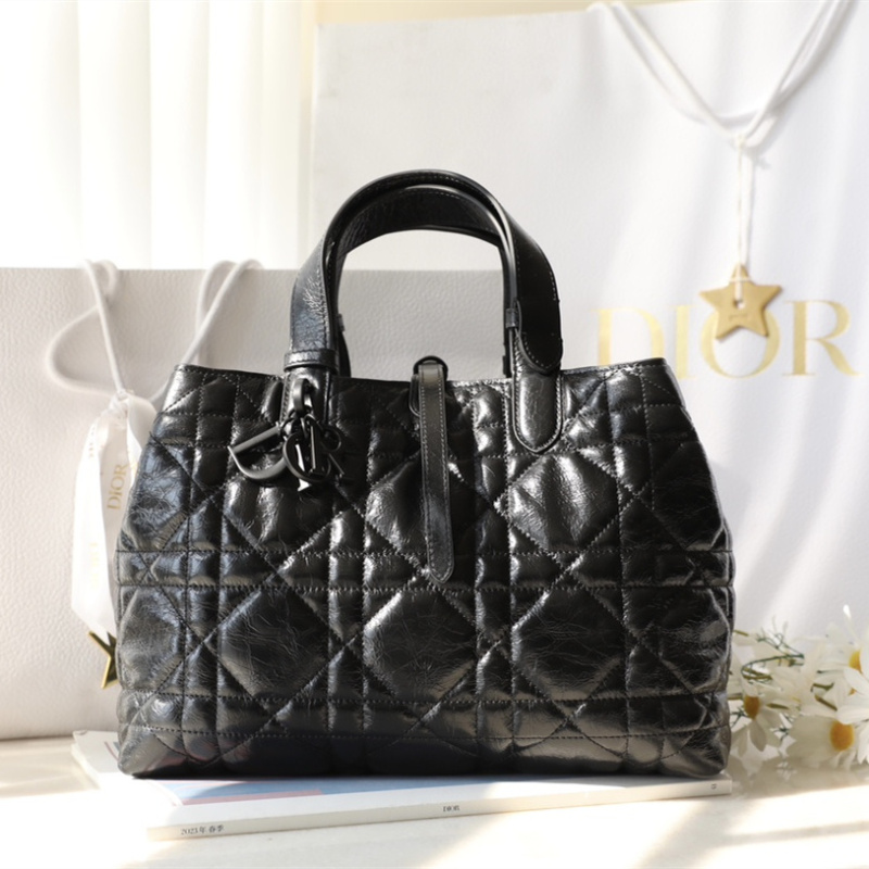高仿Dior包袋Toujours系列黑色中號購物袋
