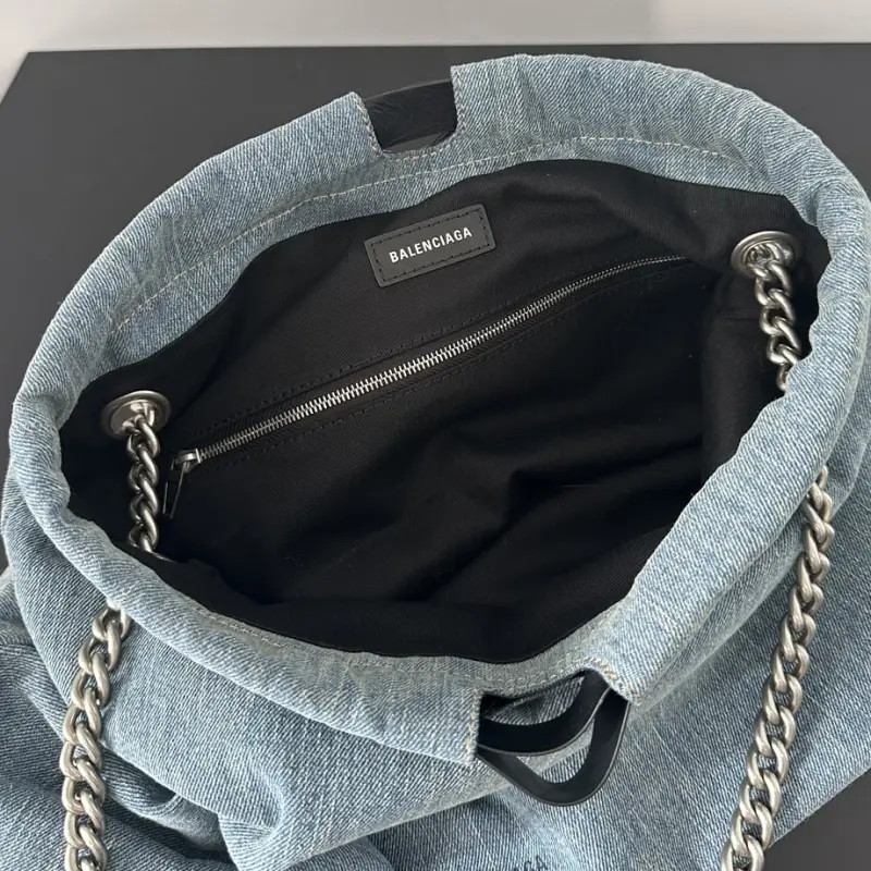 高仿Balenciaga2023年新款Crushtote牛仔布垃圾袋大號