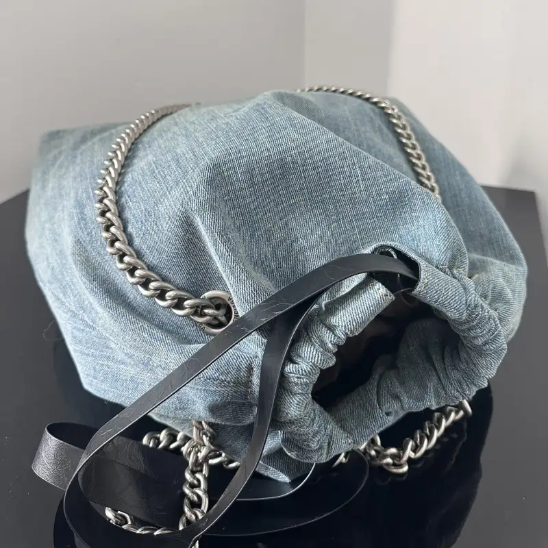 高仿Balenciaga2023年新款Crushtote牛仔布垃圾袋大號