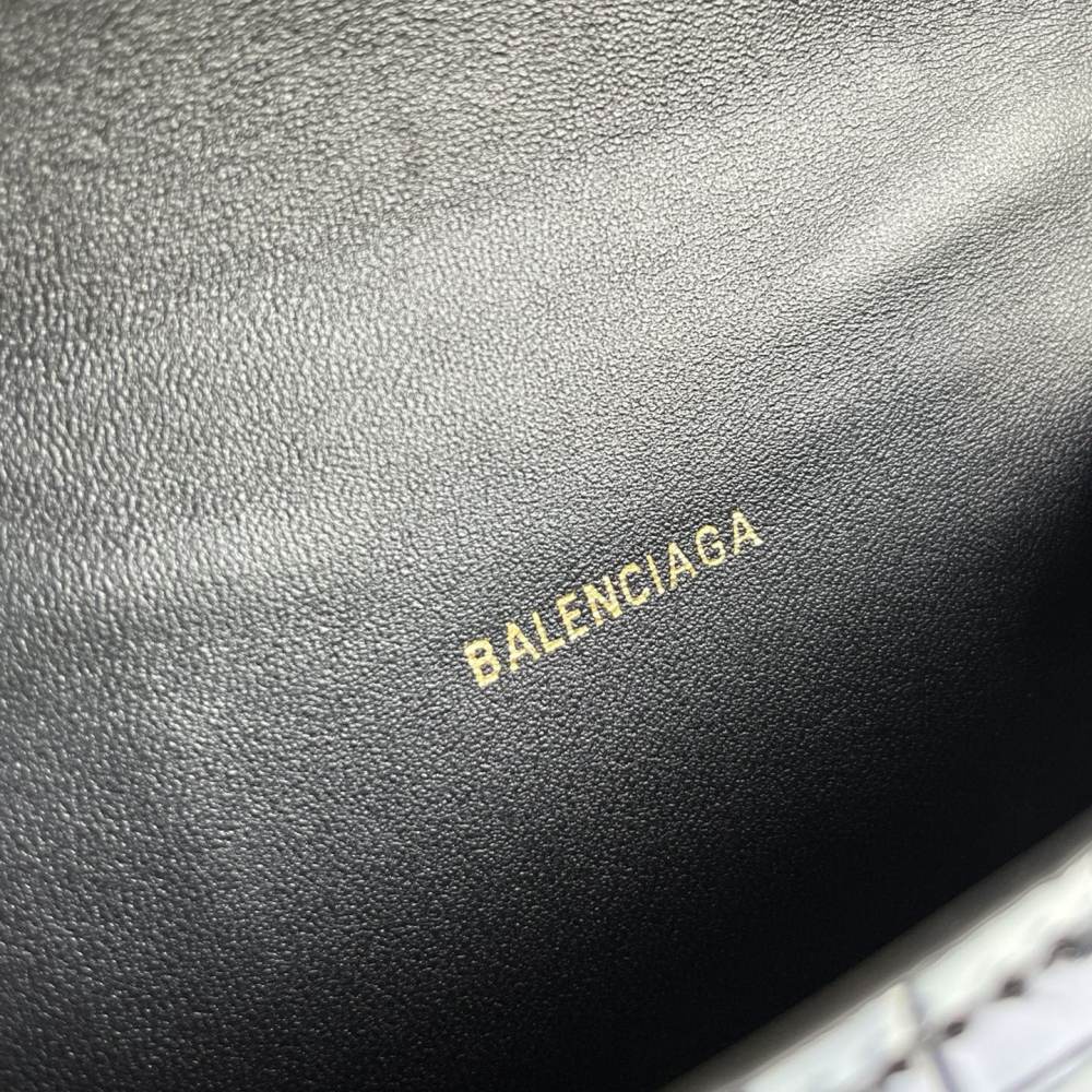 高仿BalenciagaHourglass系列鱷魚皮沙漏包XS