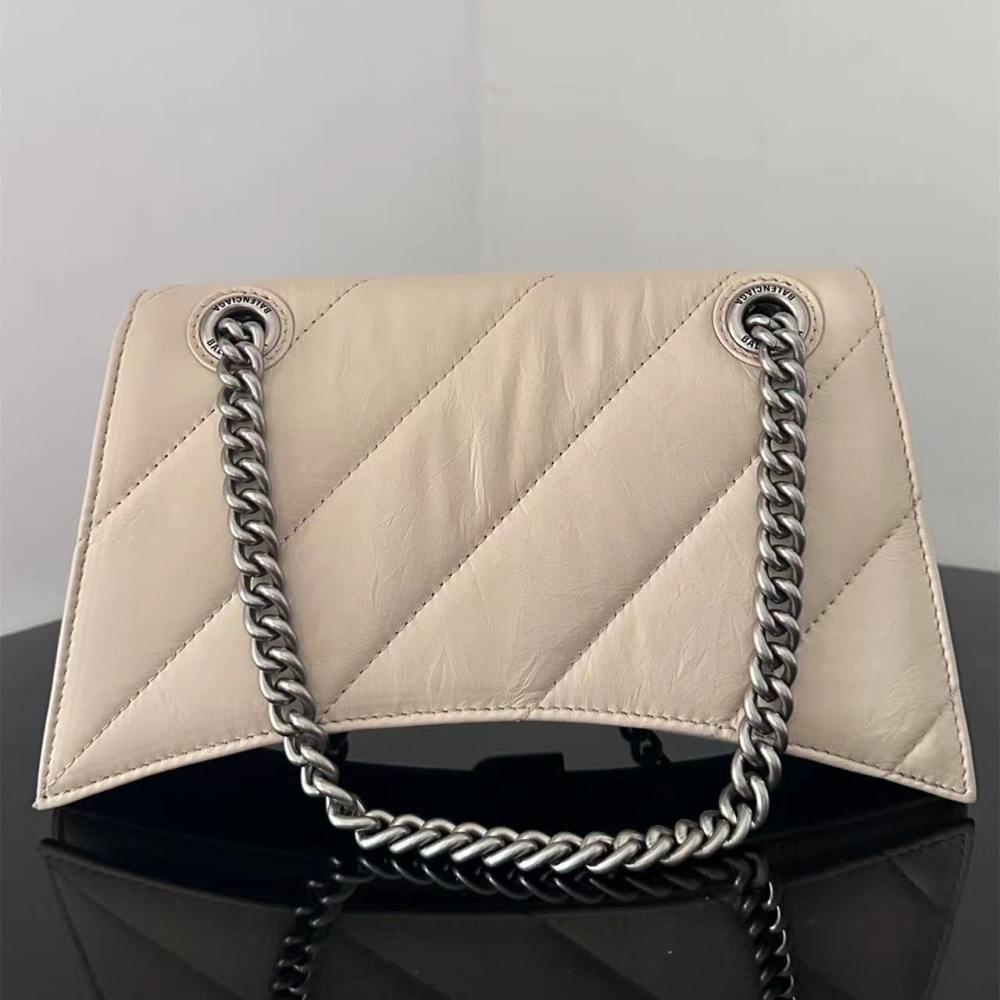 高仿Balenciaga*Crush系列衍縫線小牛皮膚色S