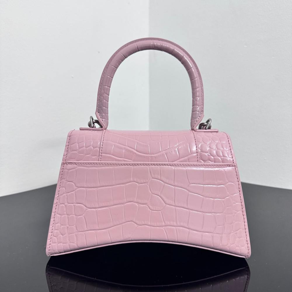 高仿Balenciaga*Hourglass系列鱷魚皮粉色S