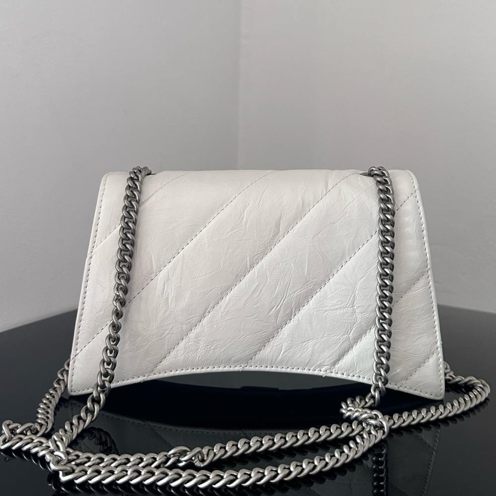高仿Balenciaga*Crush系列衍縫線小牛皮白色XS
