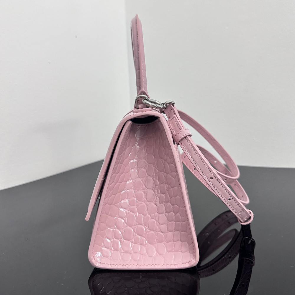 高仿Balenciaga*Hourglass系列鱷魚皮粉色S