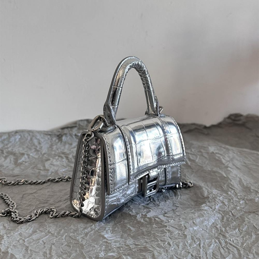高仿Balenciaga*Nano系列迷你沙漏包銀色