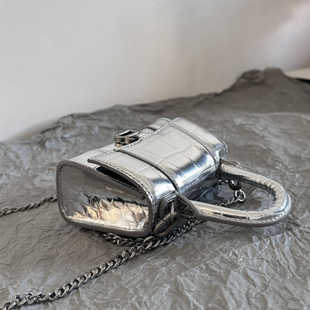 高仿Balenciaga*Nano系列迷你沙漏包銀色