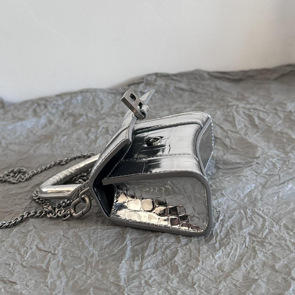 高仿Balenciaga*Nano系列迷你沙漏包銀色