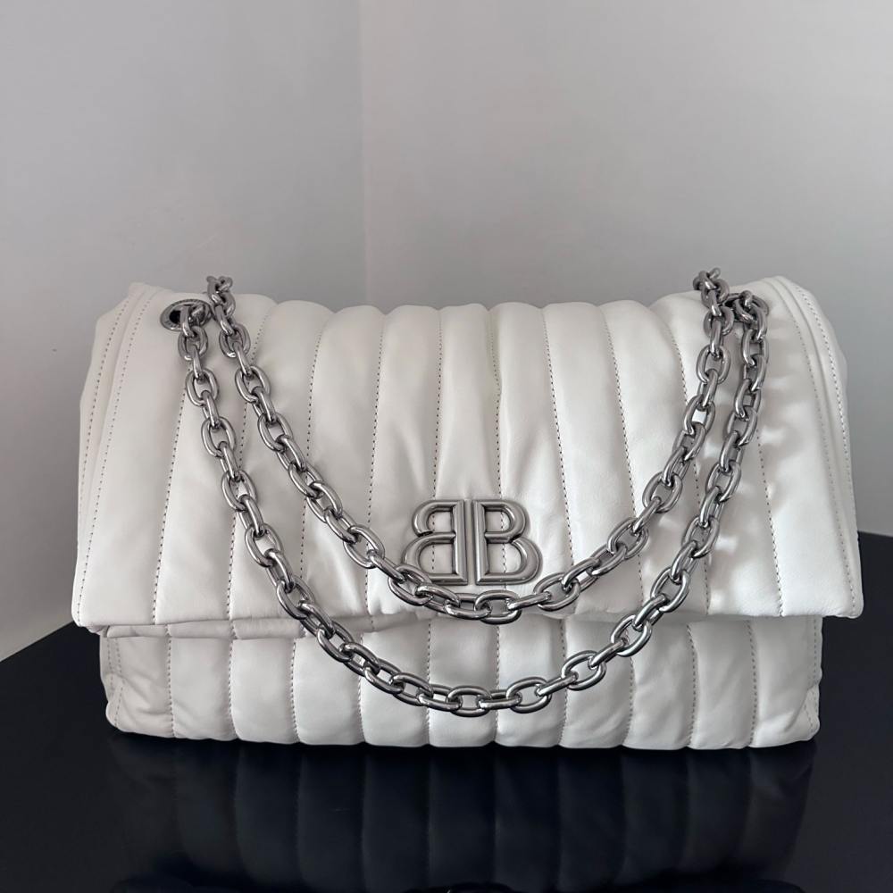 高仿Balenciaga*Monaco系列衍縫線牛皮單肩包m