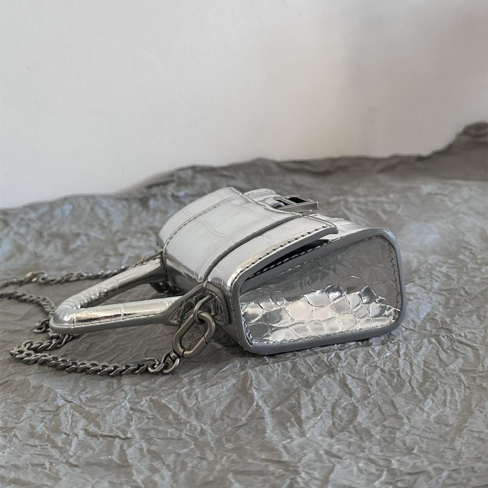 高仿Balenciaga*Nano系列迷你沙漏包銀色