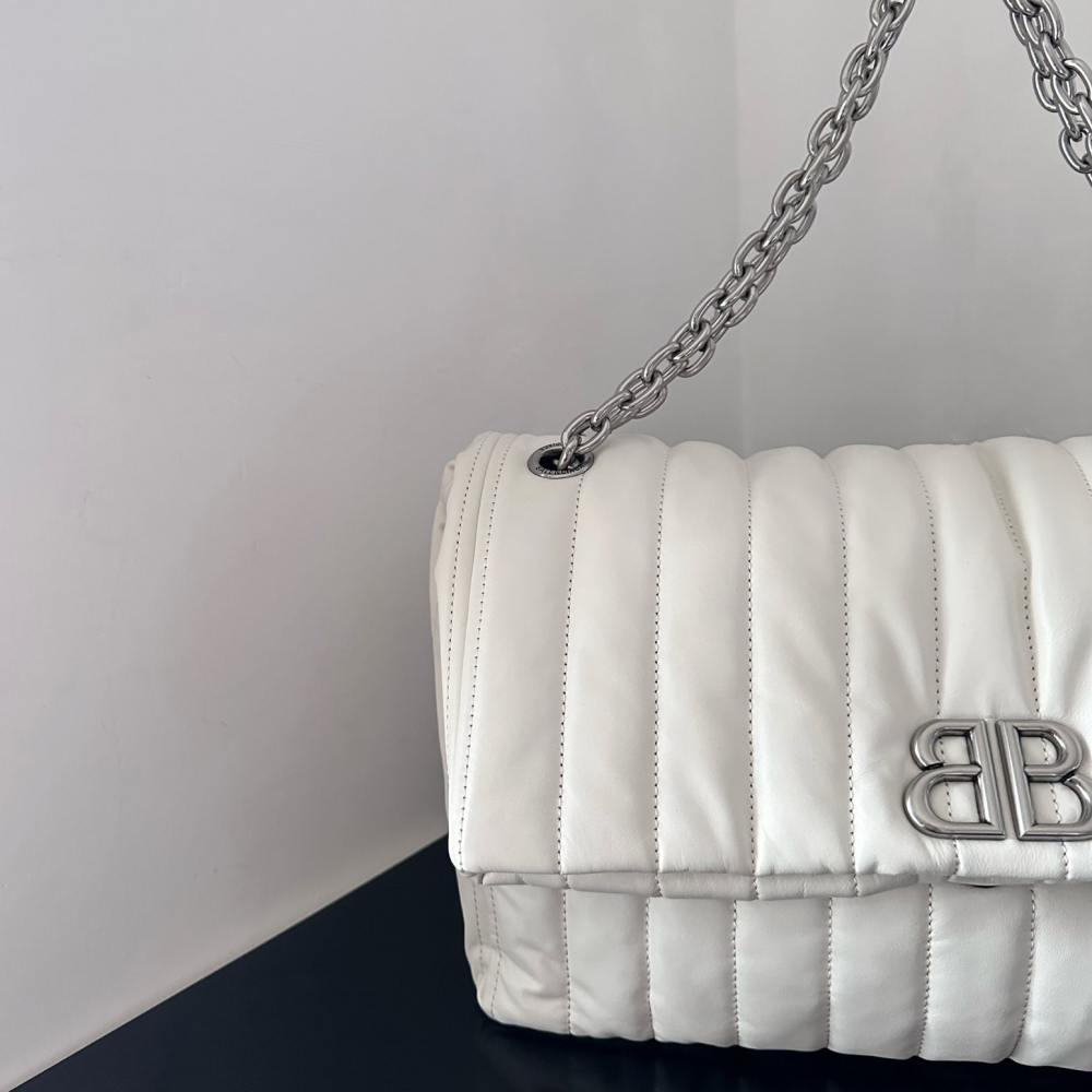 高仿Balenciaga*Monaco系列衍縫線牛皮單肩包m