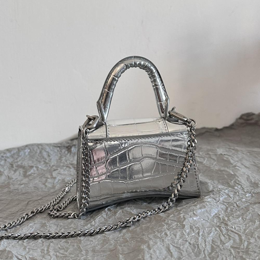 高仿Balenciaga*Nano系列迷你沙漏包銀色