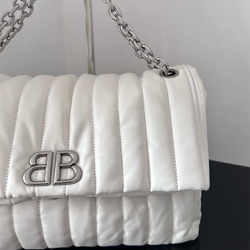 高仿Balenciaga*Monaco系列衍縫線牛皮單肩包m