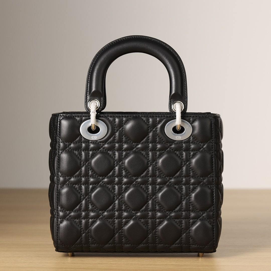 高仿Dior*LadyDiorMyABCDior系列小羊皮黑色手袋