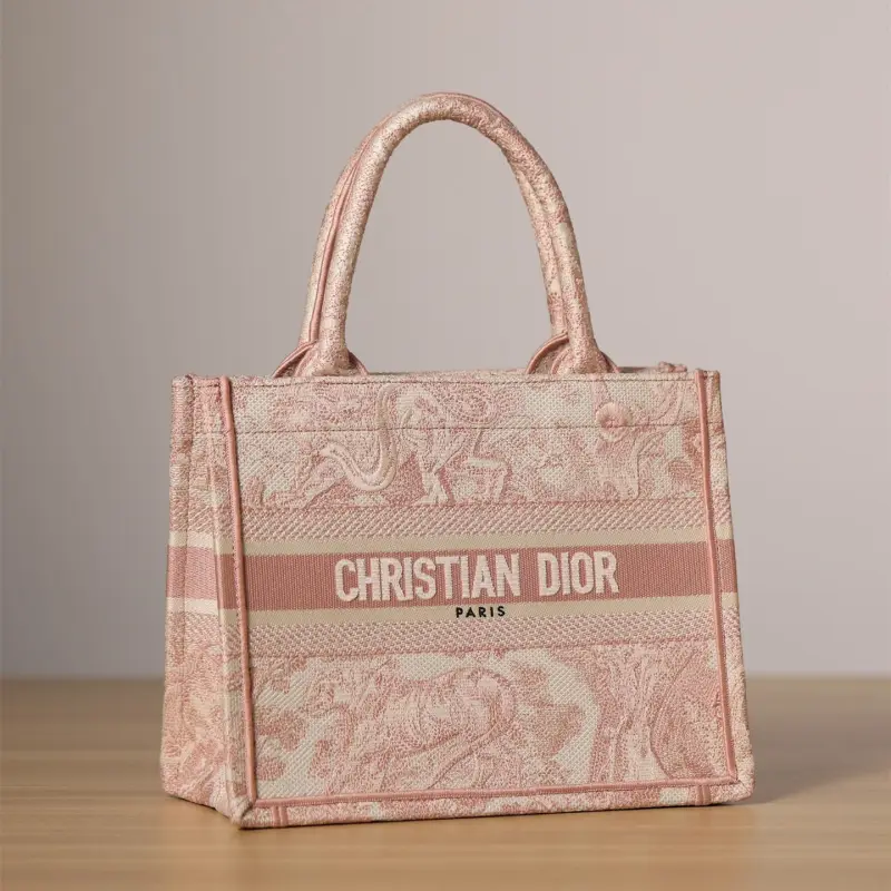 高仿Dior*BookTote系列粉色茹伊手袋