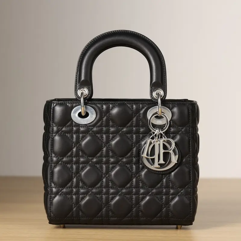 高仿Dior*LadyDiorMyABCDior系列小羊皮黑色手袋