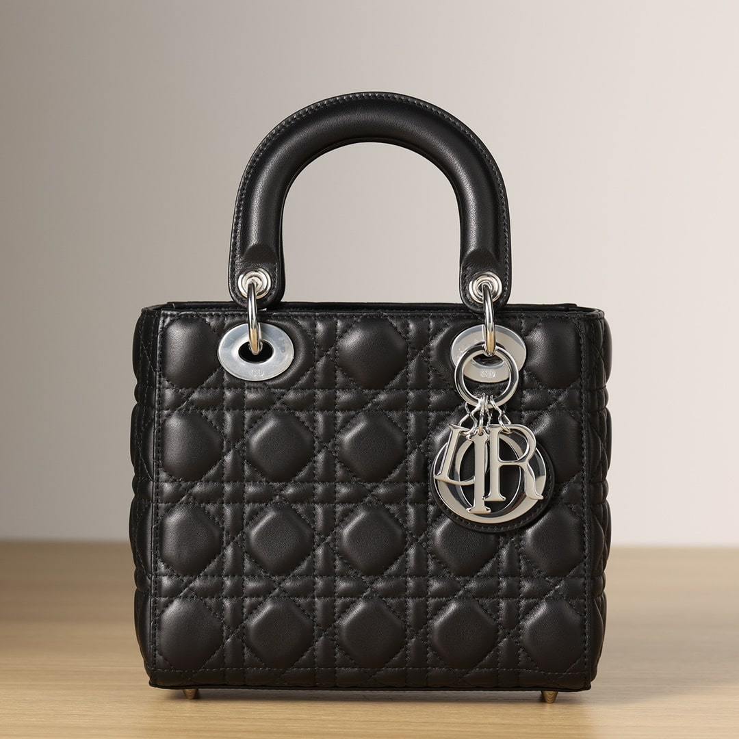 高仿Dior*LadyDiorMyABCDior系列小羊皮黑色手袋