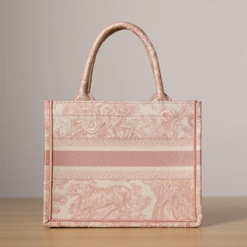 高仿Dior*BookTote系列粉色茹伊手袋