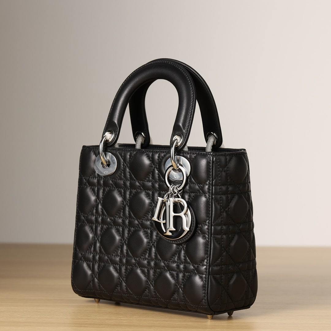 高仿Dior*LadyDiorMyABCDior系列小羊皮黑色手袋