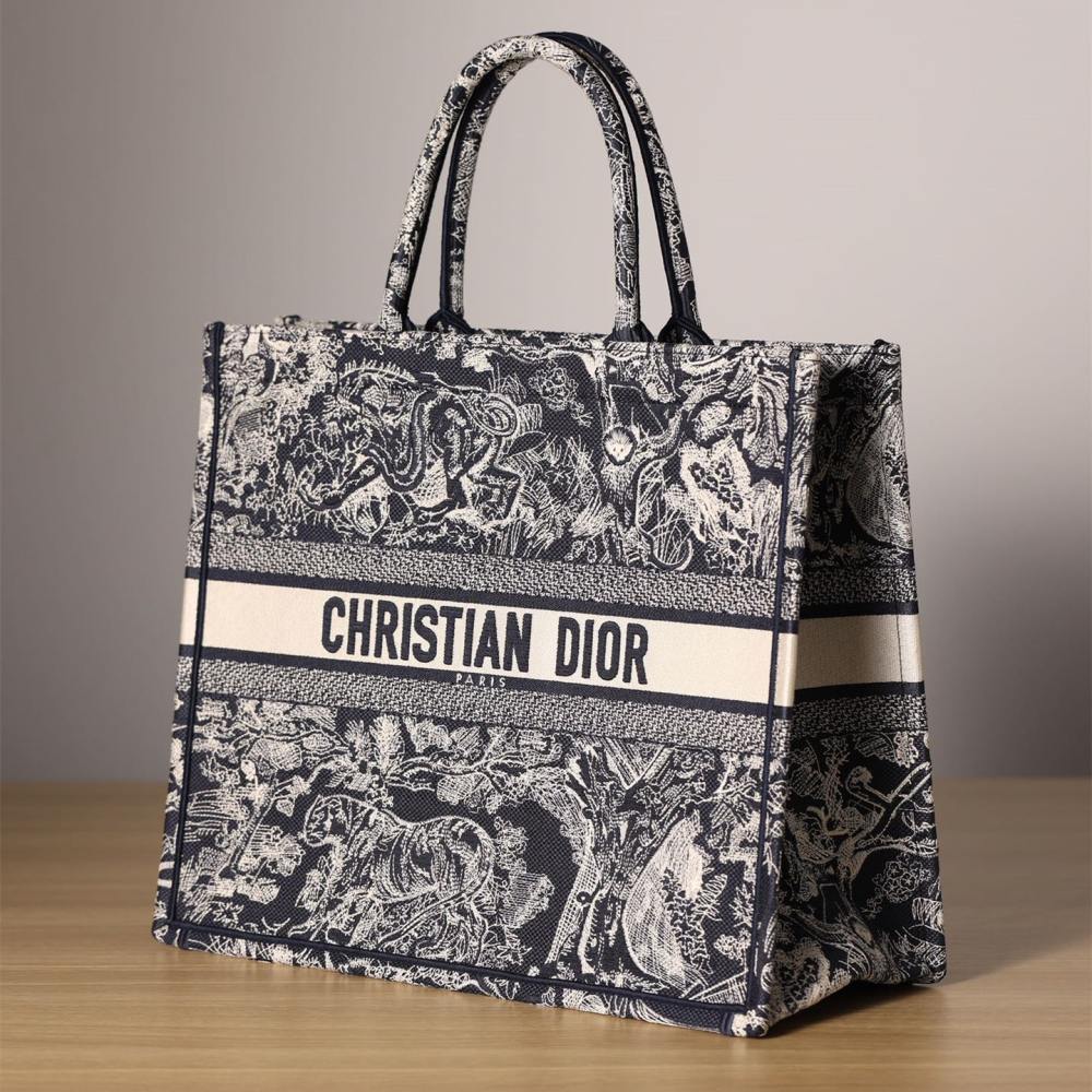 高仿Dior*BookTote系列藍色茹伊手袋M