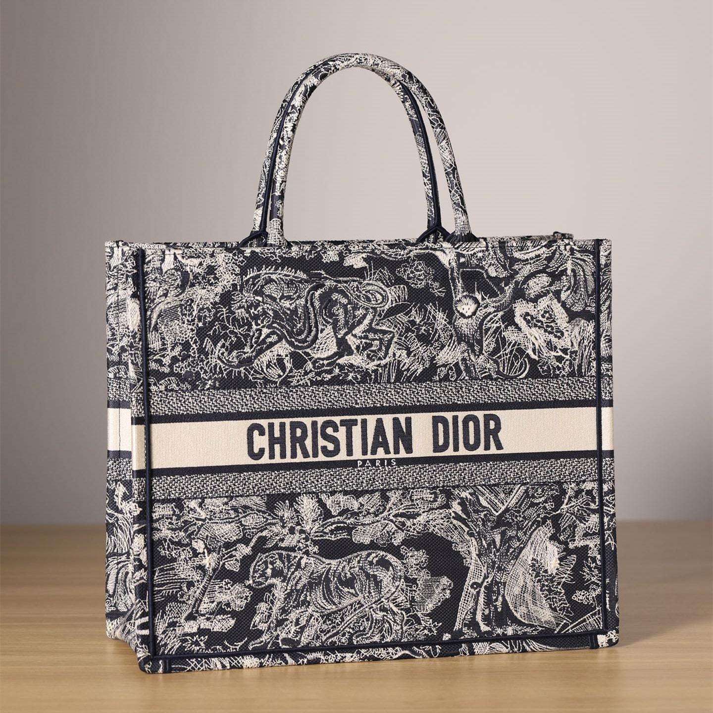 高仿Dior*BookTote系列藍色茹伊手袋M