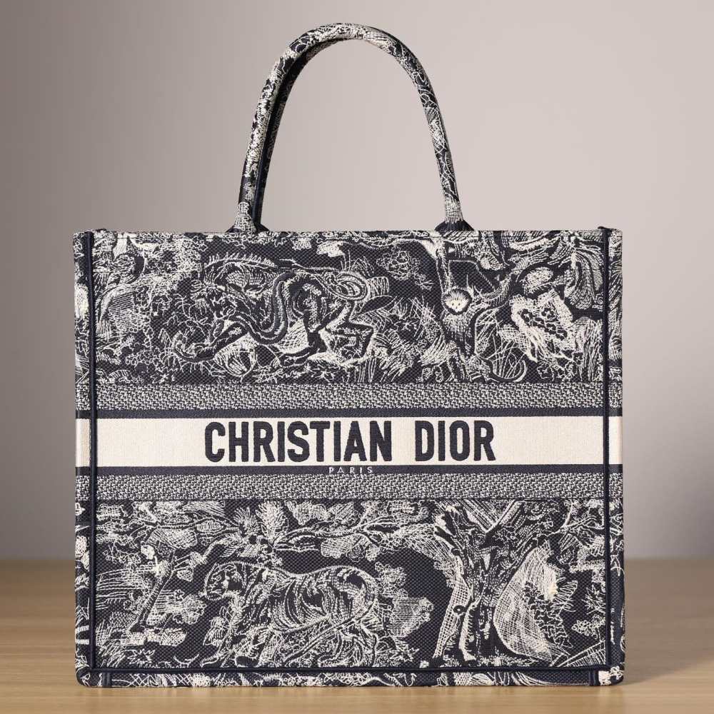 高仿Dior*BookTote系列藍色茹伊手袋M