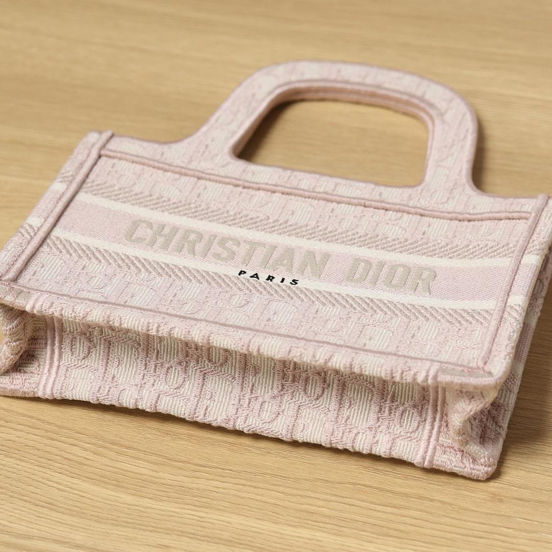 高仿Dior*BookTote系列手袋Oblique印花粉色免檢版