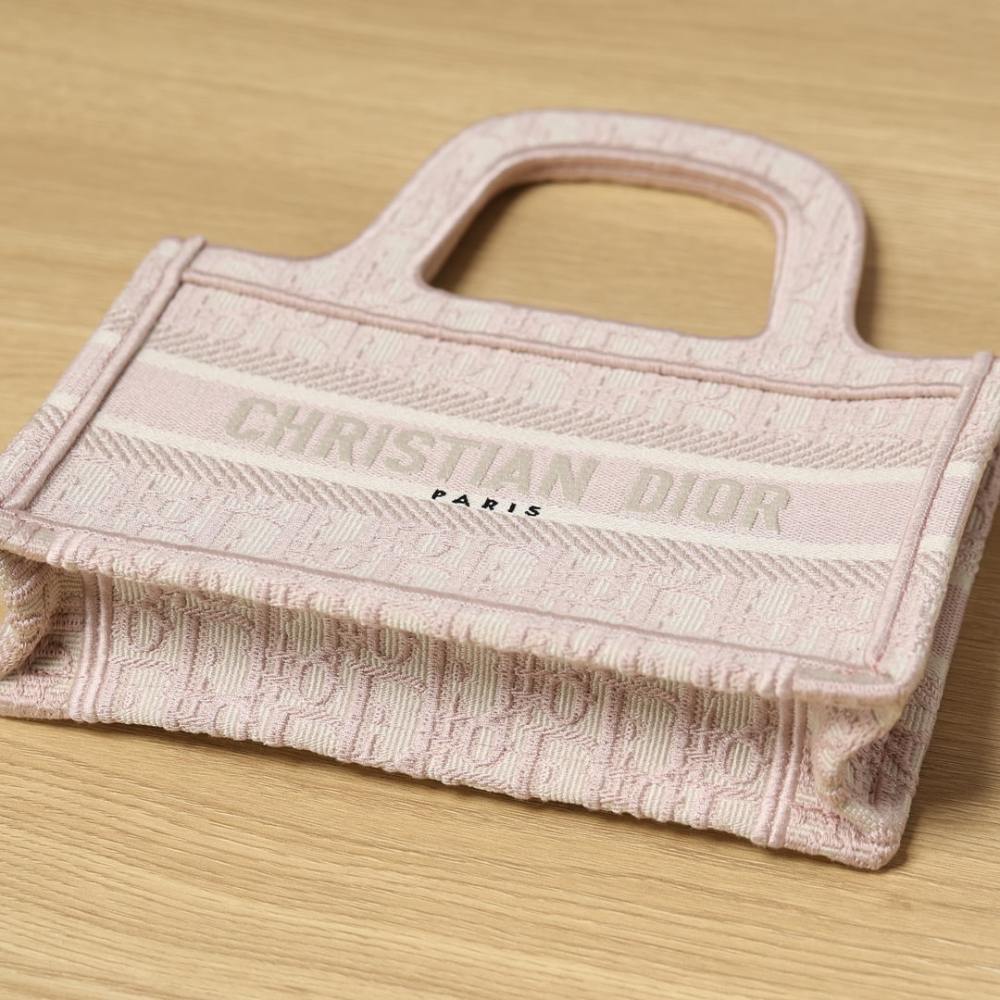 高仿Dior*BookTote系列手袋Oblique印花粉色免檢版