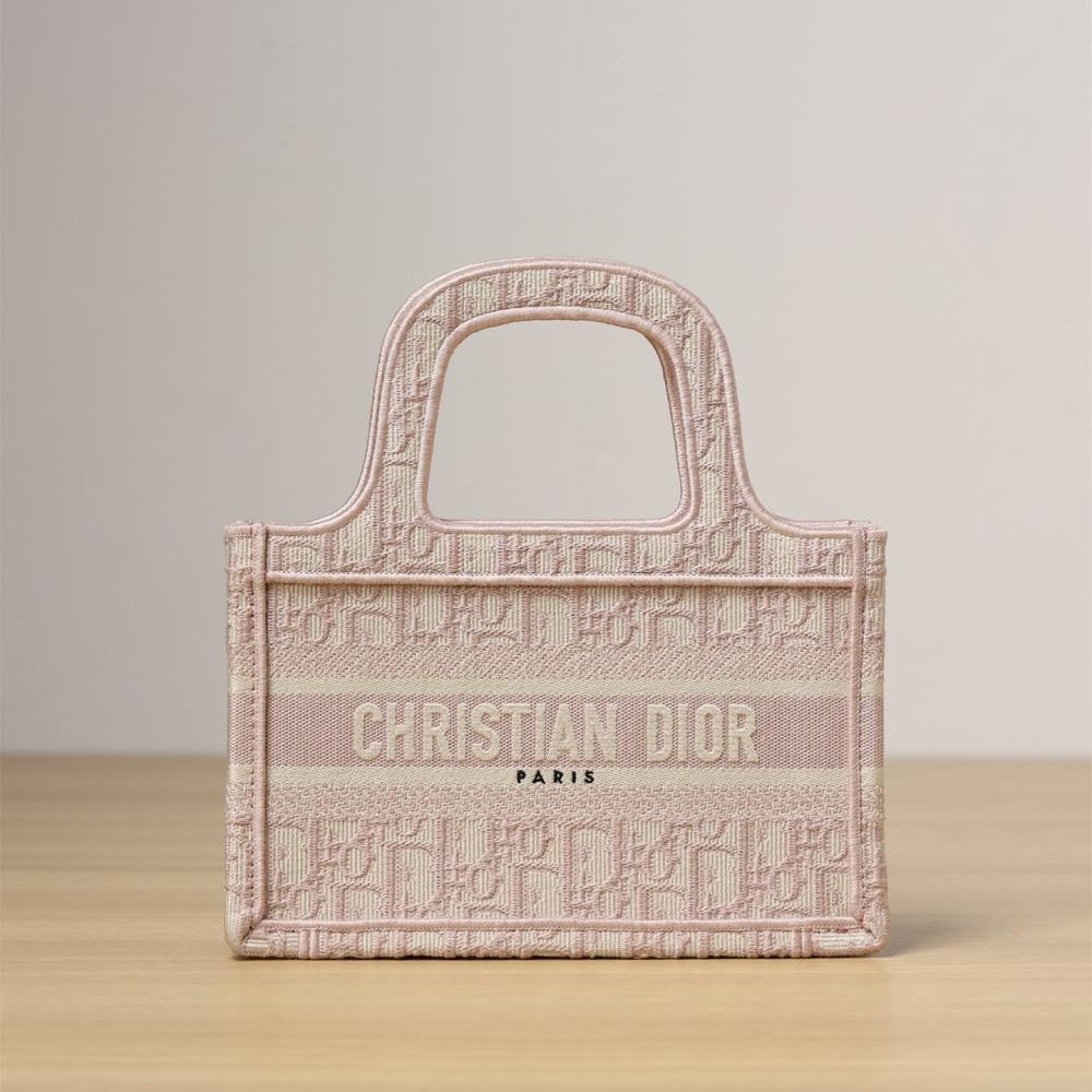 高仿Dior*BookTote系列手袋Oblique印花粉色免檢版