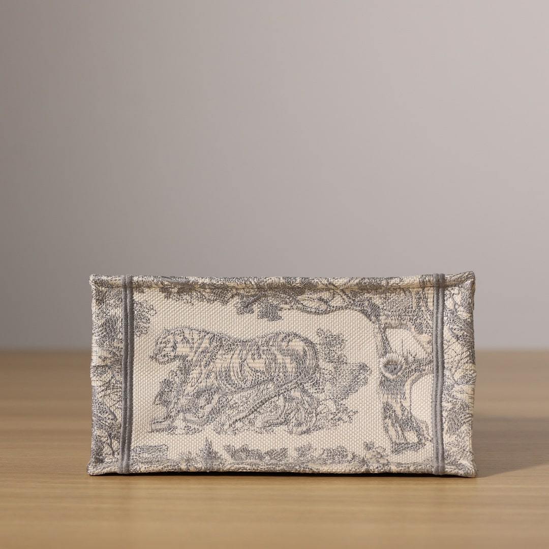 高仿Dior*BookTote系列茹伊刺繡灰色S免檢版