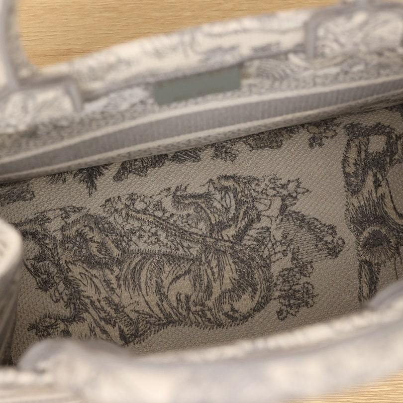 高仿Dior*BookTote系列茹伊刺繡灰色S免檢版