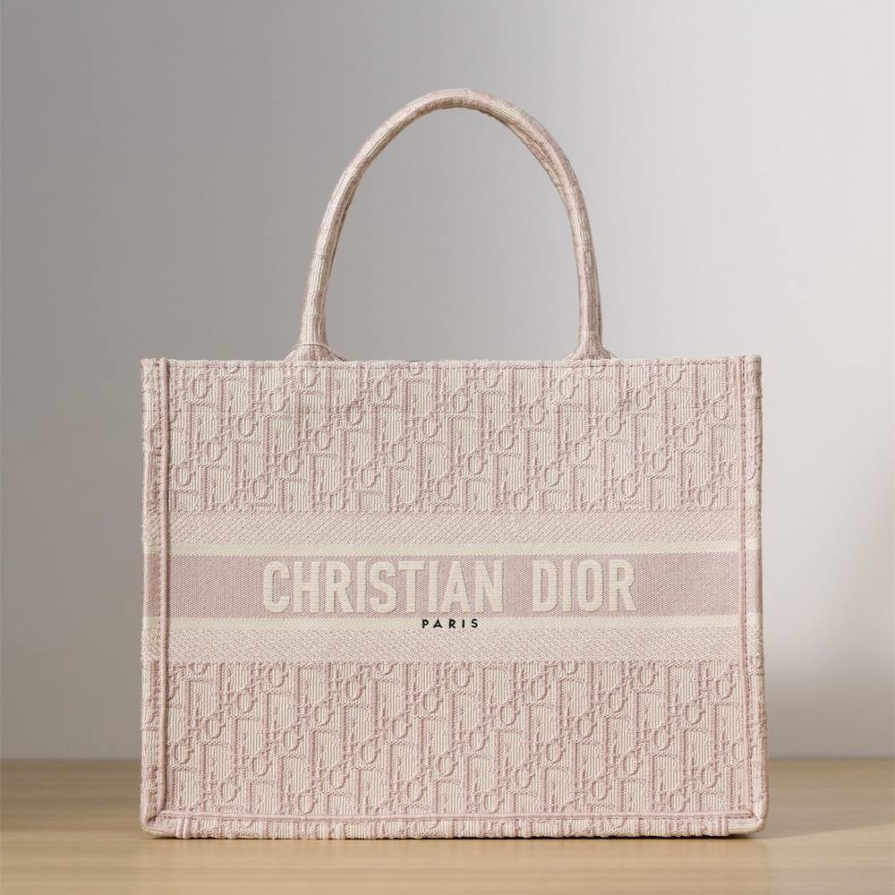 高仿Dior*BookTote系列Oblique印花粉色M免檢版