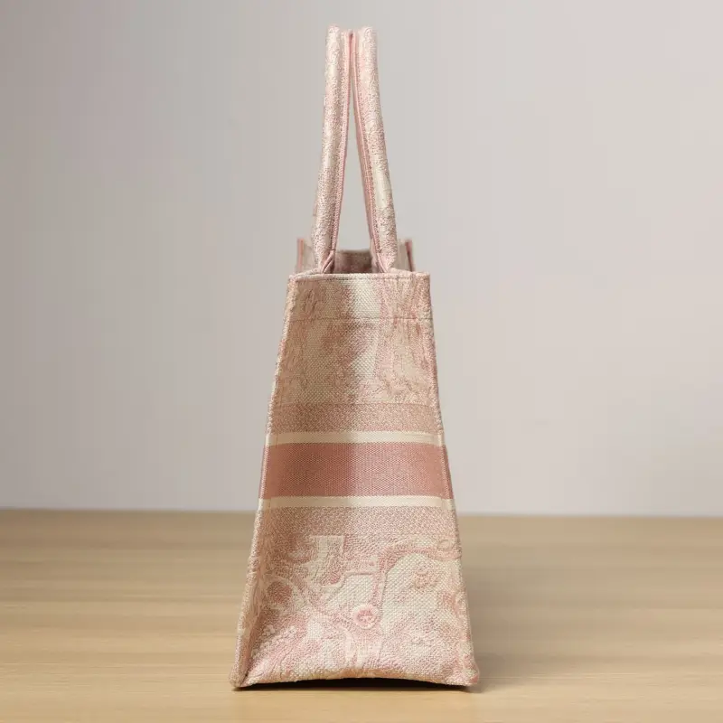 高仿Dior*BookTote系列粉色茹伊M手袋