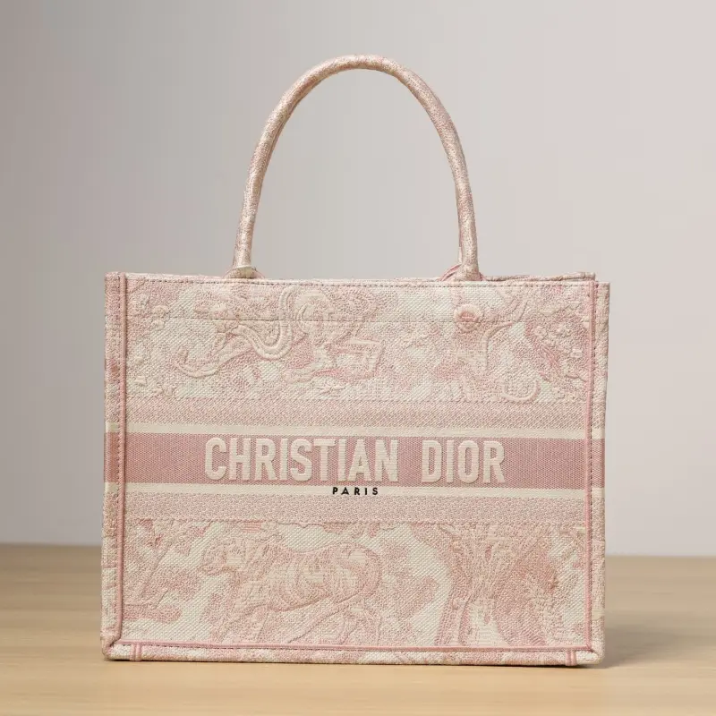 高仿Dior*BookTote系列粉色茹伊M手袋
