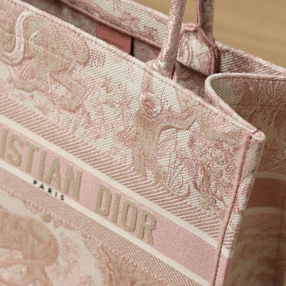 高仿Dior*BookTote系列粉色茹伊M手袋