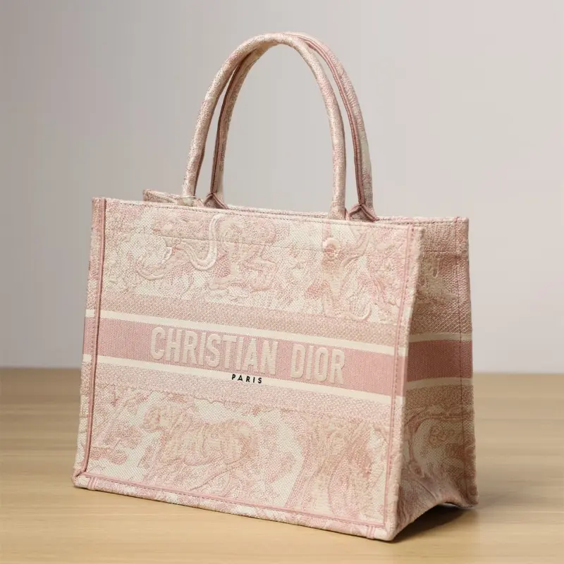 高仿Dior*BookTote系列粉色茹伊M手袋