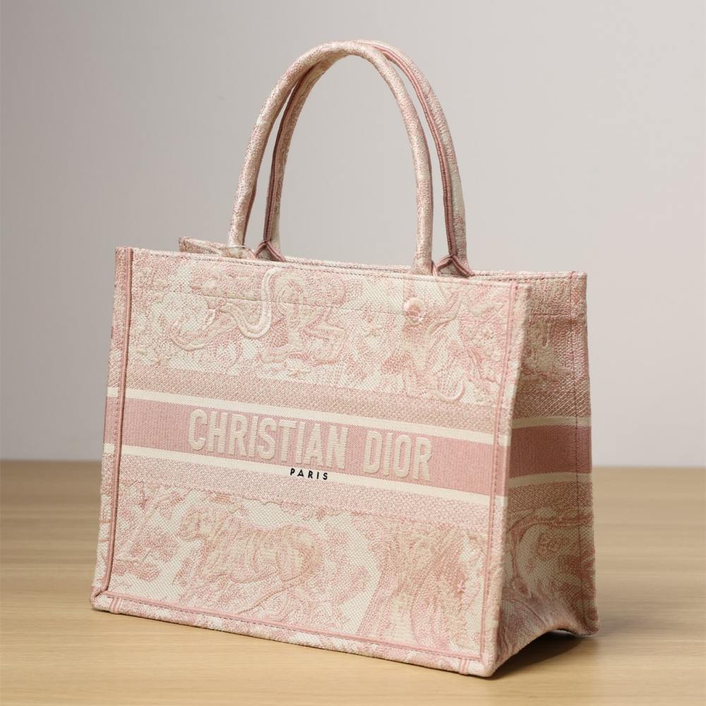 高仿Dior*BookTote系列粉色茹伊M手袋