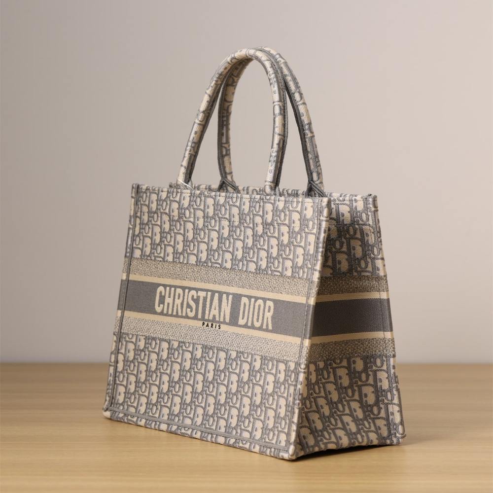 高仿Dior*BookTote系列Oblique印花灰色M免檢版