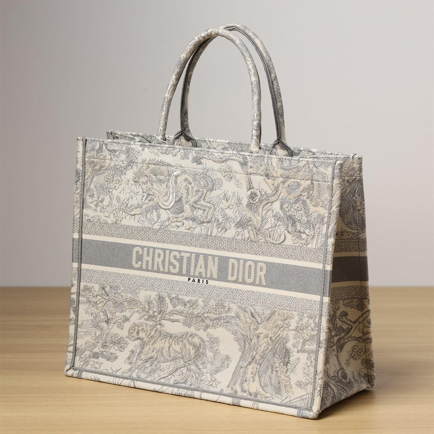 高仿Dior*BookTote系列茹伊刺繡灰色L免檢版