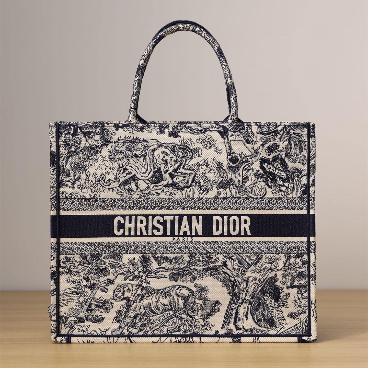 高仿Dior*BookTote系列淺藍色茹伊手袋L免檢版