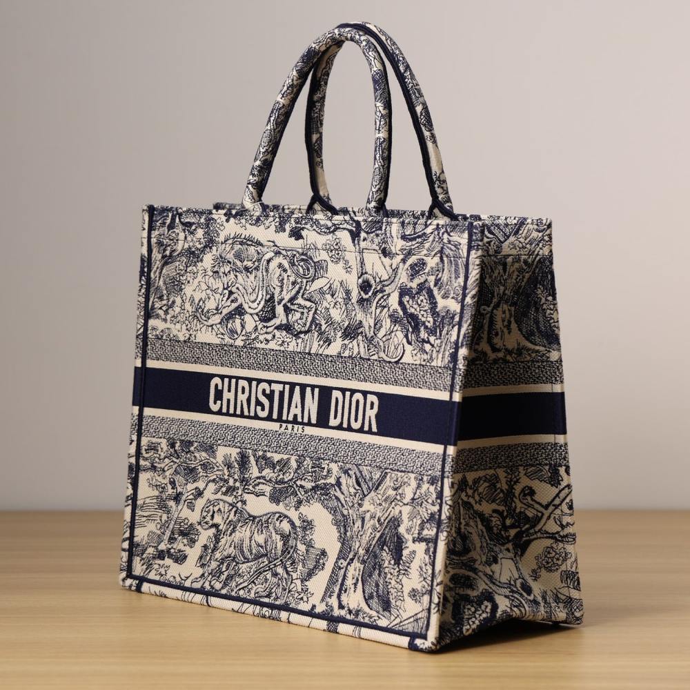高仿Dior*BookTote系列淺藍色茹伊手袋L免檢版