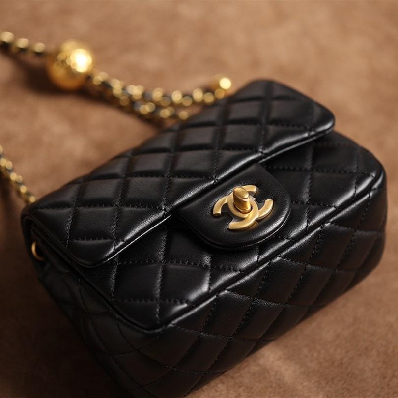 高仿Chanel*CF系列金球方胖子小羊皮XS免檢版