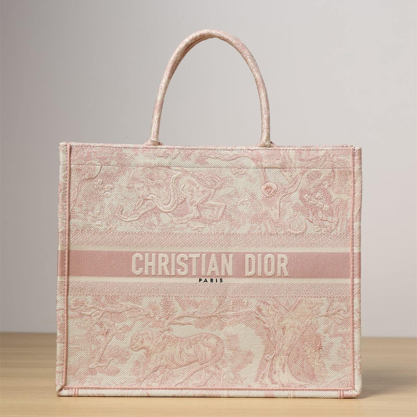 高仿Dior*BookTote系列粉色茹伊L手袋