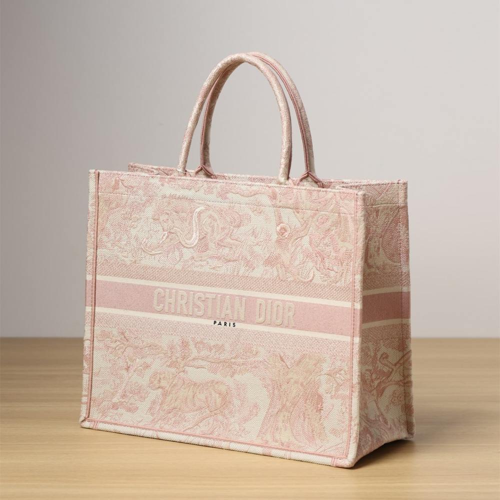 高仿Dior*BookTote系列粉色茹伊L手袋