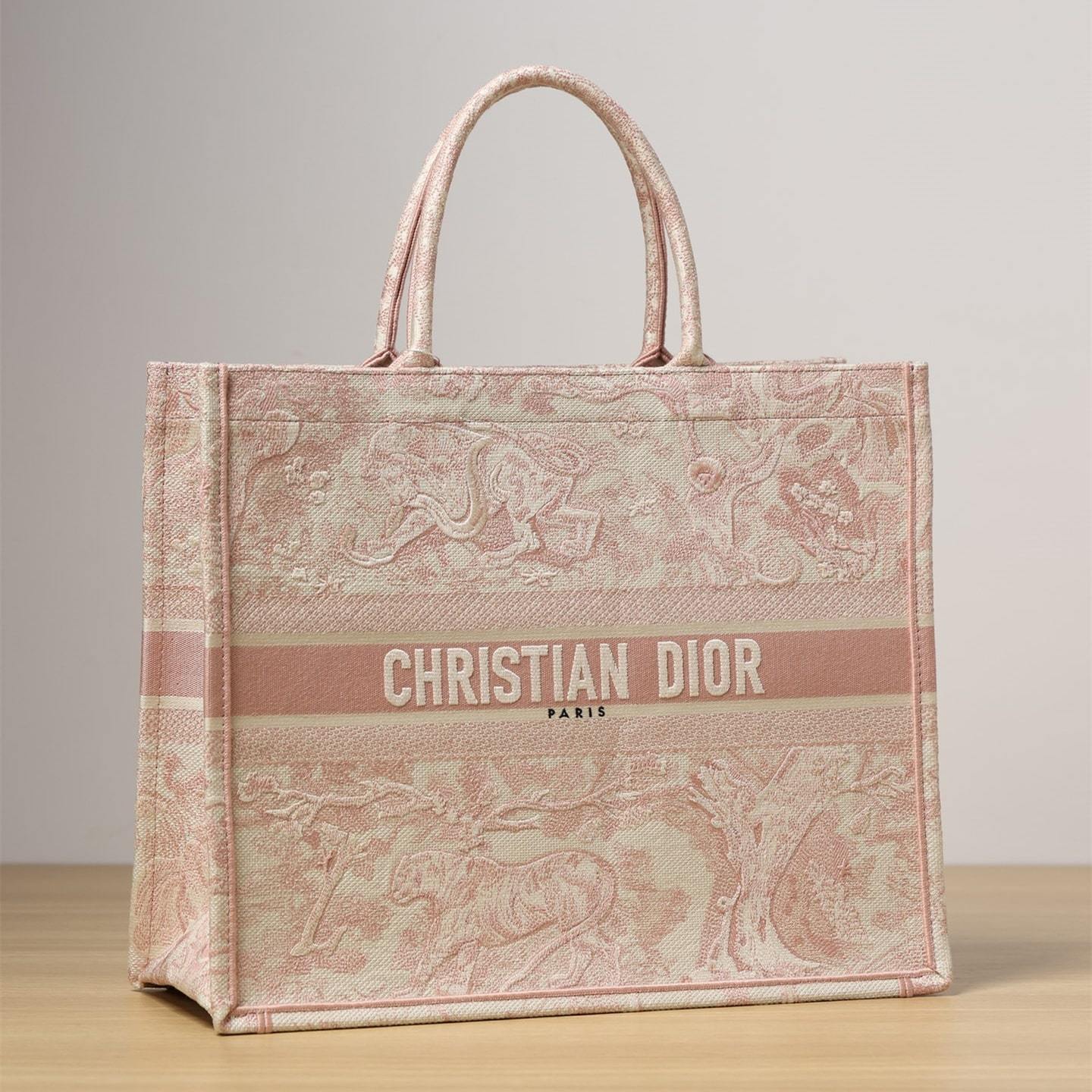 高仿Dior*BookTote系列粉色茹伊L手袋