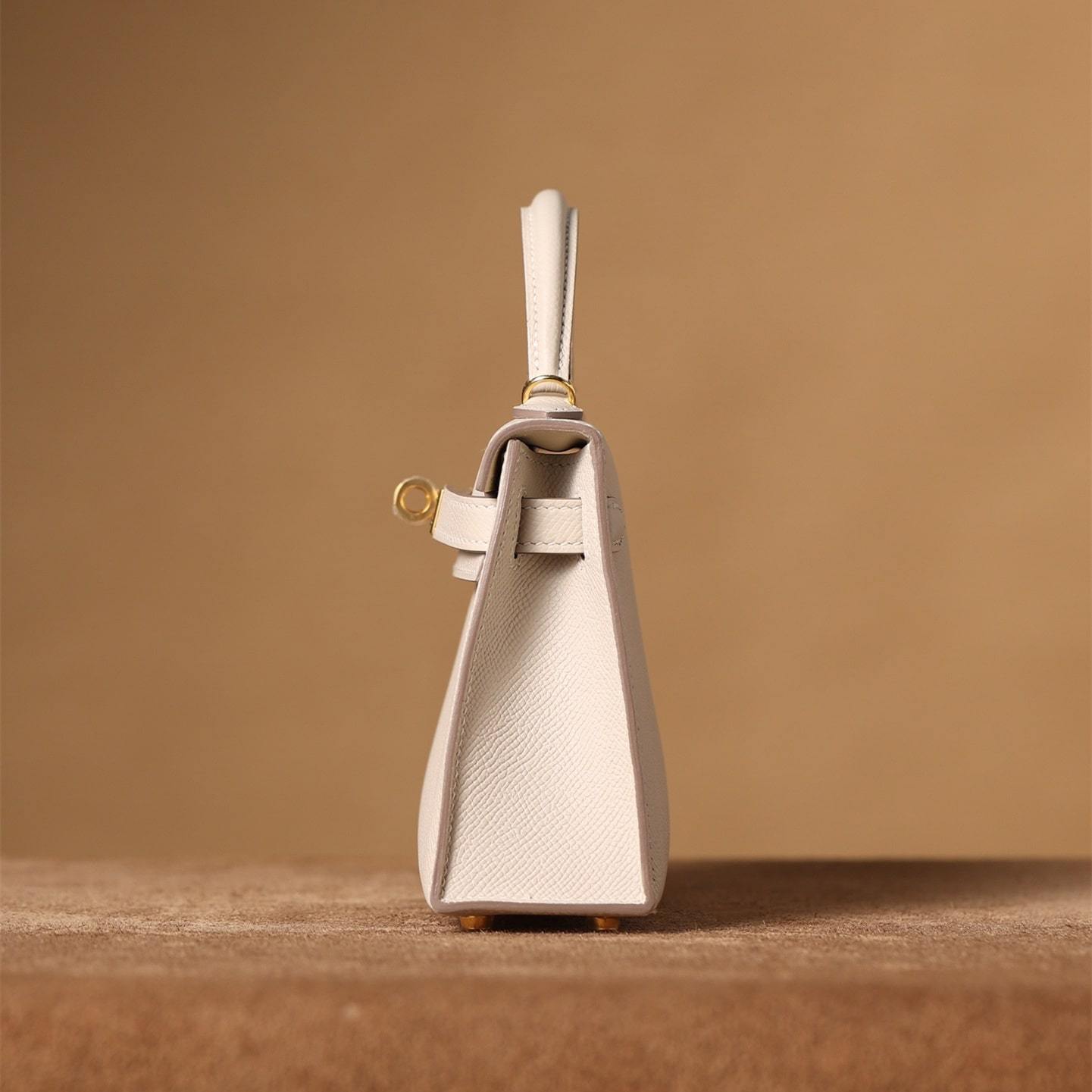 高仿Hermes*KellyMini二代白色金扣免檢版