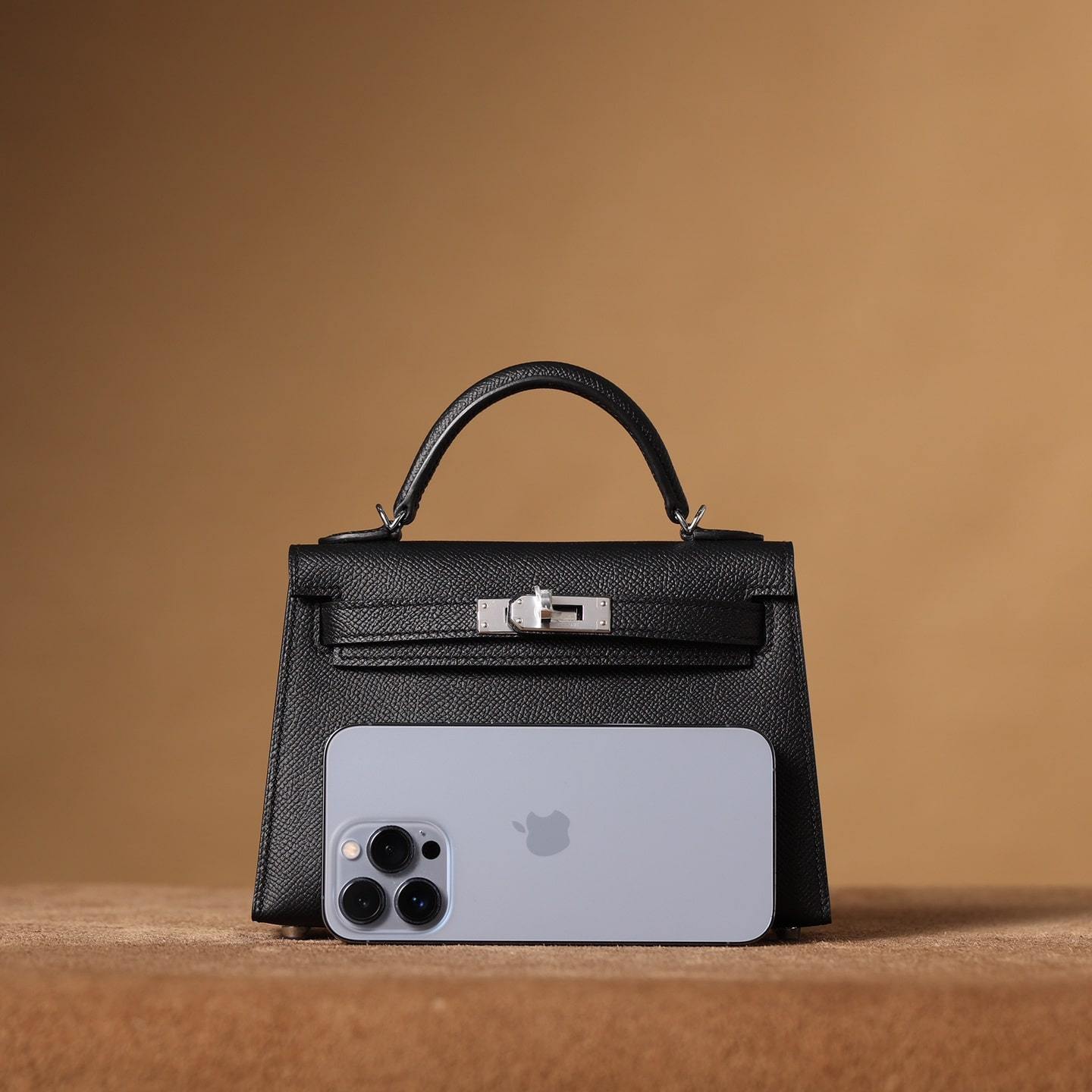 高仿Hermes*KellyMini二代黑色銀扣免檢版