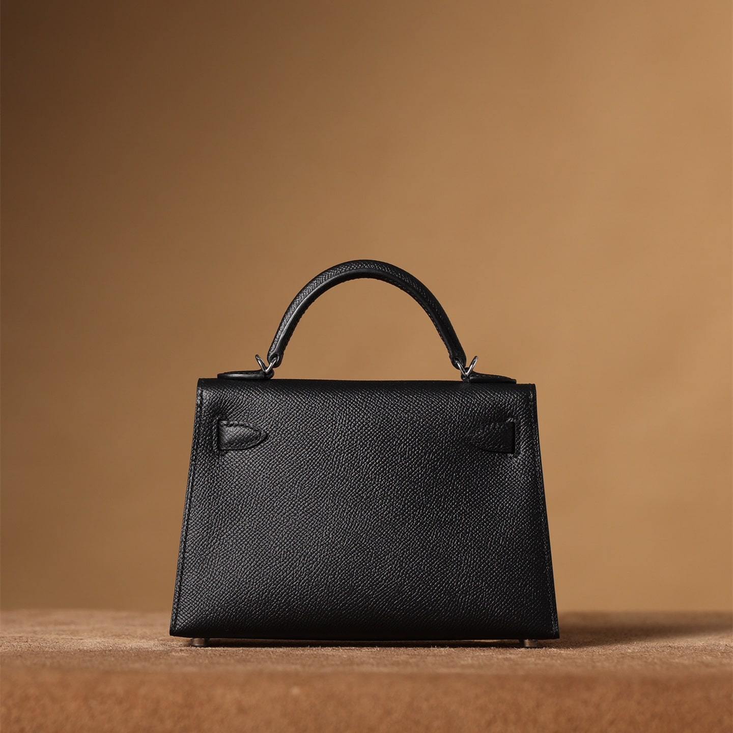 高仿Hermes*KellyMini二代黑色銀扣免檢版