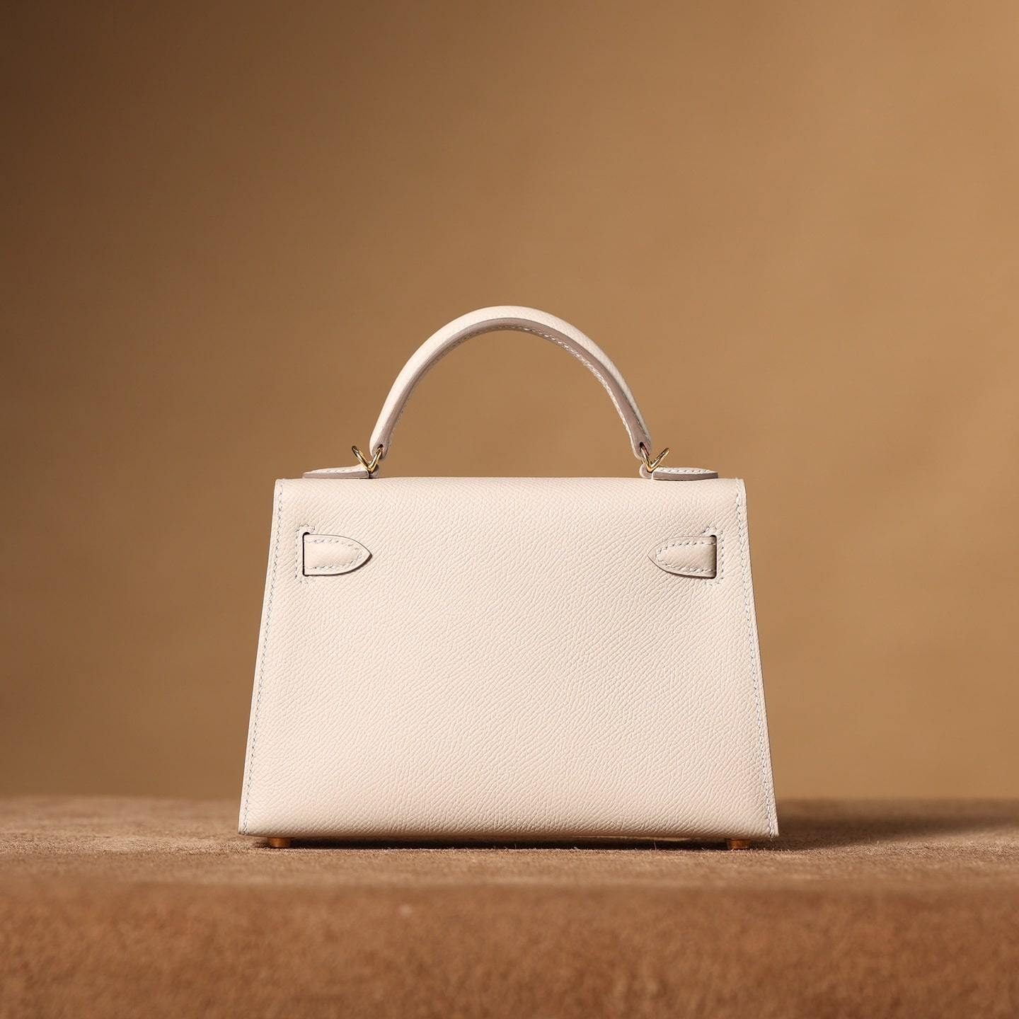 高仿Hermes*KellyMini二代白色金扣免檢版