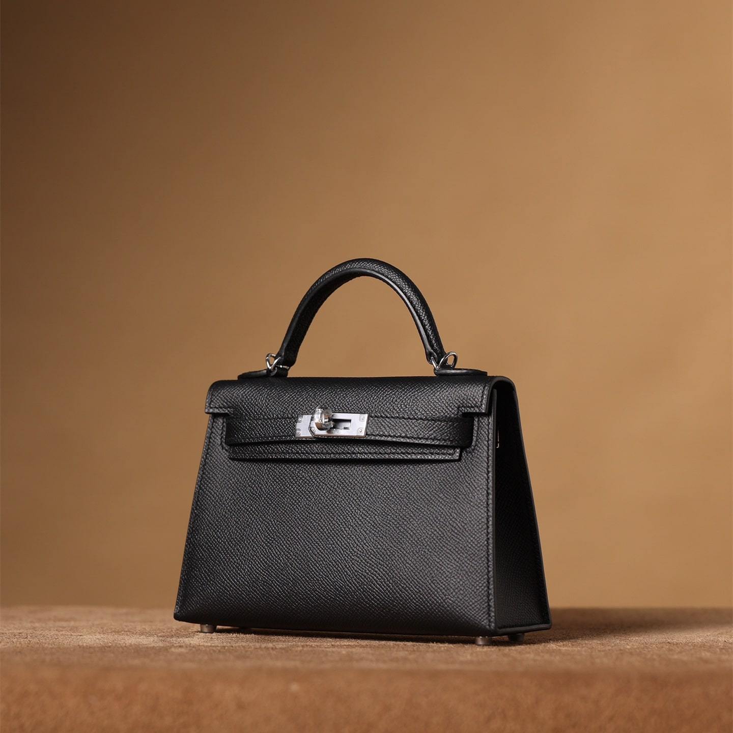 高仿Hermes*KellyMini二代黑色銀扣免檢版