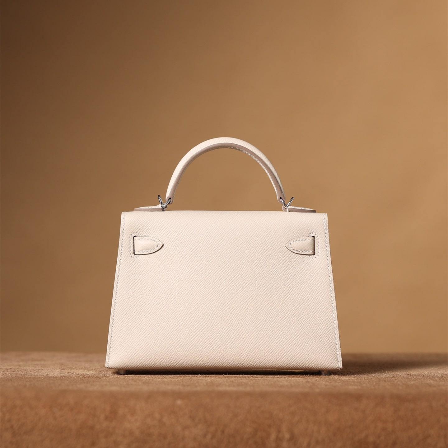 高仿Hermes*KellyMini二代白色銀扣免檢版